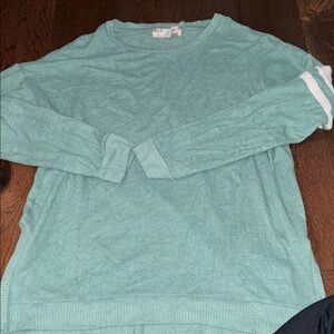 Pink Rose Teal Knit Sweater